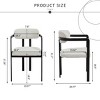 Mid-Century Modern Dining Arm Chairs Set of 2,Upholstered Accent Kitchen Chairs with Black Metal Legs-Baofuwish - 4 of 4
