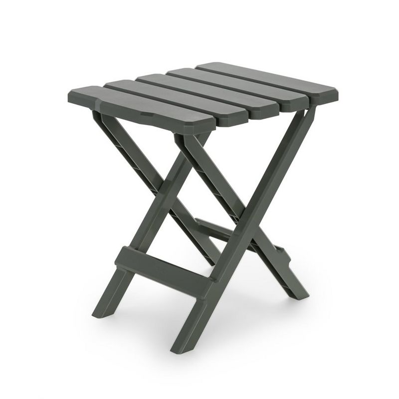 Camco Adirondack Portable Outdoor Camping Small Weatherproof Rustproof Durable Plastic Folding Side Table for Indoor and Outdoor Use, Sage, 1 of 8