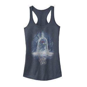 Juniors Womens Beauty and the Beast Rose Poster Racerback Tank Top - 1 of 3