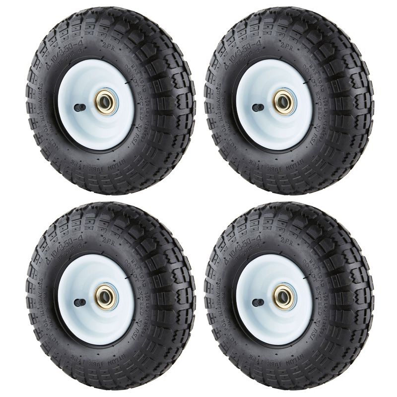 Tricam Farm and Ranch FR1055 10-Inch Replacement Pneumatic Turf Tire for Utility Garden Carts, Wheelbarrows, Dollies, and Wagon, (4 Pack), 1 of 7