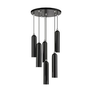 Livex Lighting Ardmore 6 - Light Pendant in  Shiny Black - 1 of 2