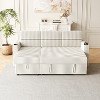 TiramisuBest 85 Inches Corduroy Sofa Bed, Modular Sectional Sofa with Storage, Sideboard Buffet Style Design for Living Room - 4 of 4