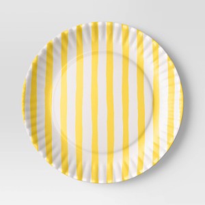 10" Melamine Striped Dinner Plate Yellow - Room Essentials™ - 1 of 3