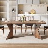71 Inch Dining Table for 6, Rustic Farmhouse Tall Kitchen Table with Large Tabletop, Long Wooden Dining Room Table with Heavy Duty Legs - 3 of 4