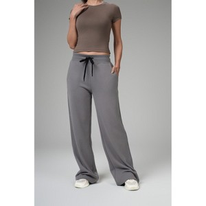 Spruce Fashion Women's Wide Fit French Terry Lounge Sweat Pant - 1 of 4