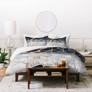 Elisabeth Fredriksson Soft Gradient Cube Duvet Set Blue - Deny Designs - 1 of 4