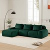 114" L-Shaped Modular Sofa Flannelette 3-Seater Ottoman Buckle No Assembly Green - 2 of 4