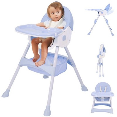 Napei 6- in -1 Baby High Chair with 5 -Point Safety Harness and Adjustable Dining Tray,Foldable High Chair for Space-Saving