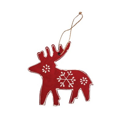 Gallerie II Red Slipware Deer Christmas Xmas Ornament