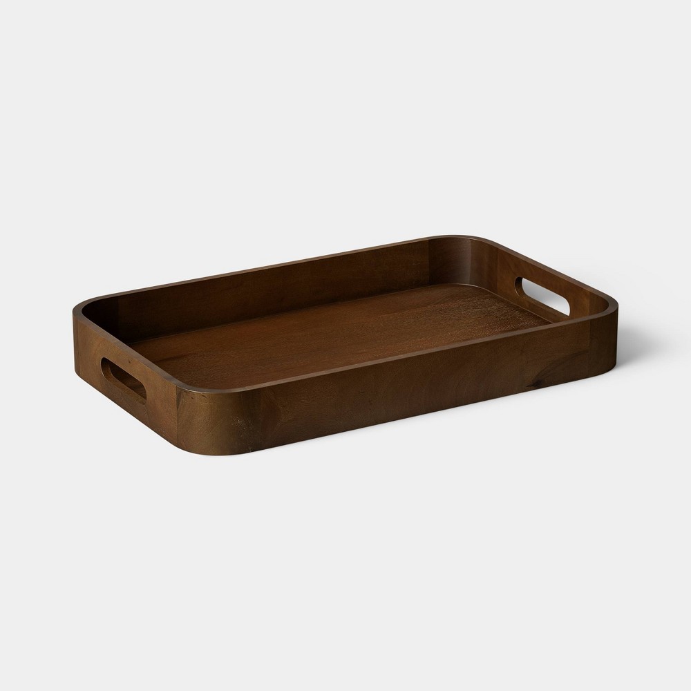 Dark Essential Wood Serving Tray - Threshold™