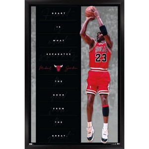 Trends International Michael Jordan - Heart Framed Wall Poster Prints - 1 of 4