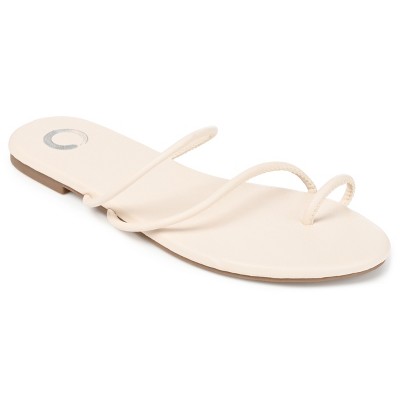 Journee Collection Womens Tanaya Slide Low Block Heel Sandals Off White ...