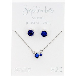 Pavilion Gift Company - September Sapphire - 16.5"-18.5" Birthstone Jewelry Gift Set - Necklaces - 1 of 4