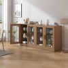 31"x62"x16" Wood Accent Cabinet, Storage Organizer with Adjustable Shelves and Glass Doors for Kitchen Bedroom Entryway Living Room Dinning Room - 2 of 4
