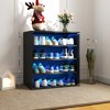Vynxaria Wooden Stackable Shoe Box with - 4-Tier Shoe Storage Display Case with Glass Door - 2 of 4