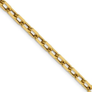 Black Bow Jewelry 5mm 14k Yellow Gold Hollow Open D/C Cable Chain Necklace - 1 of 4