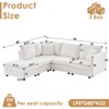 TIRAMISUBEST 90"/101" Sectional Sofa Modular L Shape Striped Chenille Sectional Ottoman and Throw Pillows Living Room- 5 Seat/ 4 Seat - 4 of 4