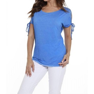 Women's BEADED COLD SHOULDER TOP - ANGEL - 1 of 4