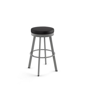 Amisco Swice Upholstered Barstool: 30" Height, Faux Leather, Steel Frame, 300 lbs Capacity - 1 of 4