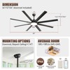 72" Large Smart Ceiling Fans with Light Remote Via Wifi Alexa Reversible Quiet DC Motor 3 CCT Modern Indoor Outdoor Ceiling Fan for Patio Living Room - 2 of 4
