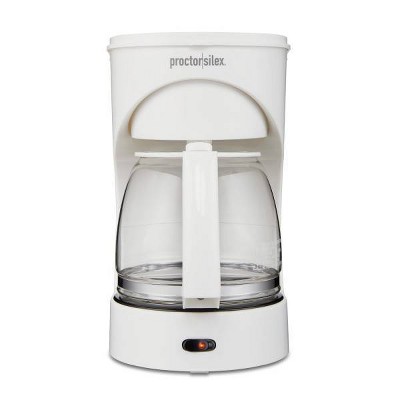 Proctor Silex 12 Cup Coffee Maker - White: Drip Coffee Machine, Electric, Dishwasher-Safe, Basket Filter, 900W, 8 oz Cups