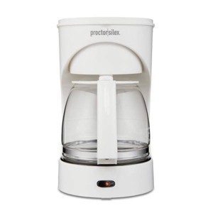 Proctor Silex 12 Cup Coffee Maker - White: Drip Coffee Machine, Electric, Dishwasher-Safe, Basket Filter, 900W, 8 oz Cups - 1 of 4