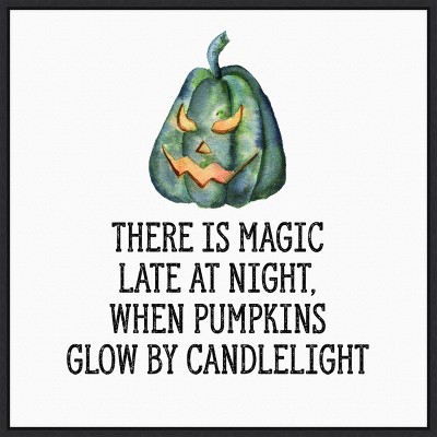 22" x 22" Magic At Night Pumpkin Portfolio Framed Wall Canvas - Amanti Art