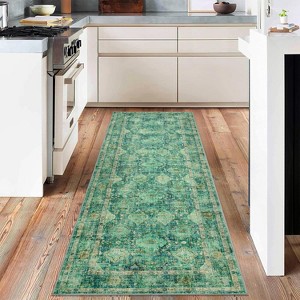 Fulvari Area Rugs with Vintage Oriental Printed Distressed Design Washable Thin Low Pile Rugs for Living Room Indoor - 1 of 4
