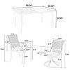 7 Piece Wicker Outdoor Patio Dining Set,Rattan Dining Table and  2 Swivel Rocker Chairs with Arm Chairs,Garden Dining Set with Cushion-Coolbibila - 4 of 4