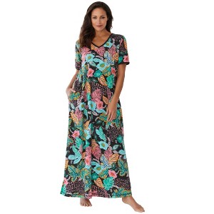 Dreams & Co. Plus Size Long T-Shirt Lounger - 1 of 4
