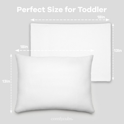 White Cotton Toddler Pillow with Pillowcase, 13"x18"