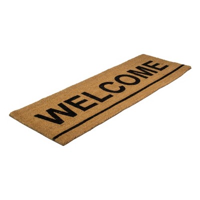 Natural Coir Outdoor Rectangular Welcome Doormat 16" x 48"