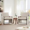 Mid-Century Accent Chairs Set of 2 - Modern Corduroy Lounge Chairs with Removable Pillows, Ergonomic Armchairs for Living Room. - 2 of 4