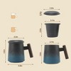 Unique Bargains 13.5oz Ceramic Tea Cup with Infuser Wood Handle and Cup Lid  for Loose Leaf Steeping - 2 of 4