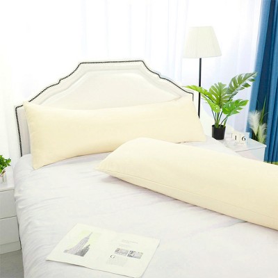 2 Pcs 20"x60" 1800 Series Soft Brushed Microfiber Pillow Cover Pearl White - PiccoCasa