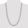 Black Bow Jewelry Mens 9mm Sterling Silver Solid Flat Cuban Anchor Chain Necklace - 3 of 4