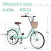 YONWAY 22 Inch Cruiser Bike, 7 Speeds Steel Frame City Bicycle With Front Basket, Front Caliper Brake And Adjustable Seat For Kid And Adult - 2 of 4