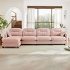 Beige Modular Sectional L Shaped Chenille Fabric Sofa with Ottoman High Quality Wooden Base for Living Rooms - 2 of 4