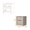 Kumasinova Washington Wood Nightstand with Large Storage,18.8" Modern Night Stand with Drawers,Bedside Table for Bedroom,Bedroom Furniture - 2 of 4