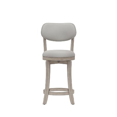 Aged Gray 36" Wood Swivel Counter Stool with Plush Seat