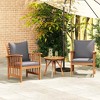 vidaXL Garden Chair Set of 2 Dark grey, Natural wood Solid acacia wood - 2 of 4