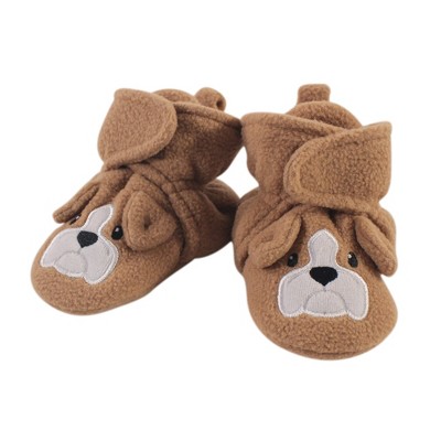 Hudson Baby Baby and Toddler Cozy Fleece Booties, Dog, 6-12 Months
