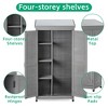 Kumasinova 68.5 Inch Tall Outdoor Storage Shed with Shelves and Metal Roof for Backyard Garden,Patio,Gray - 3 of 4