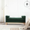 53.5" W Upholstered Bench, Wood Legs & Bolster Pillows, Boucle Fabric, for Bedroom, Living Room, Entryway - 3 of 4