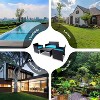 Nertpow Deluxe 4 Piece Patio Furniture Set, Weatherproof Patio Conversation Set with 3 Sofa and 1 Table , Black Rattan and Light Blue Cushion - 4 of 4