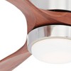 52" Casa Vieja Modern Hugger Indoor Ceiling Fan with Light LED Remote Control Brushed Nickel Carved Wood for Living Room Kitchen Bedroom - 3 of 4