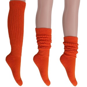 Women's Slouch Socks – Soft Cotton Scrunch Socks, Retro Knee-High Boot Socks for Casual Wear & Comfort (6 Pairs) - 1 of 1