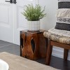 Coastal Teak Wood Accent Stool - Olivia & May - 2 of 4