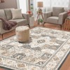 Boho Area Rug, Modern Geometric Rug Vintage Medallion Washable Low-Pile Carpet for Living Room, Bedroom (Stain Resistant, Non-Slip) - 2 of 4