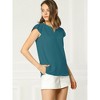 INSPIRE CHIC Women's Work Business Casual Plain Cap Sleeve Blouse - 4 of 4